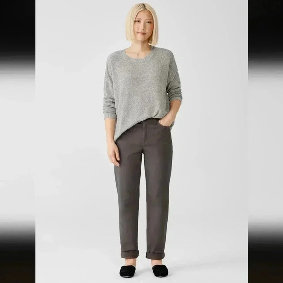 Eileen Fisher Organic Cotton Denim High-Waisted Jean Slim Fit, Full Length - Picture 3 of 6